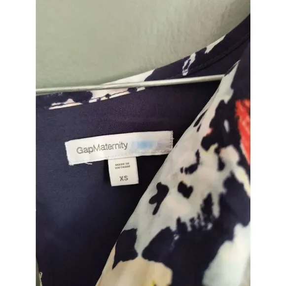 Gap Maternity Women's Size XS Black Floral Sleeveless Mini Dress - Picture 5 of 6